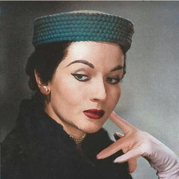 1950s Pillbox Hat Jackie Kennedy Pattern Women Crochet Hat - Picture 1 of 4